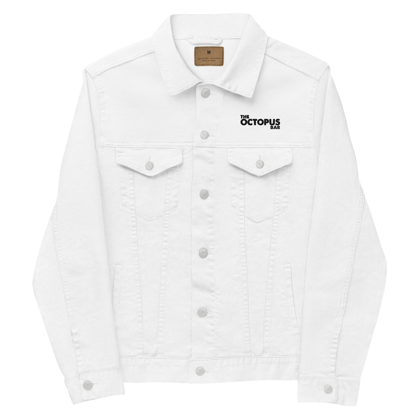 salty as fuck embroidered white denim jacket
