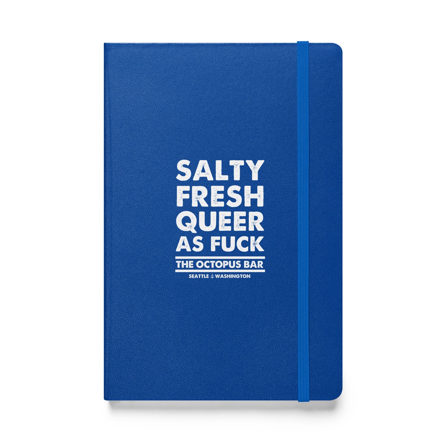 salty fresh queer as fuck hardcover bound notebook