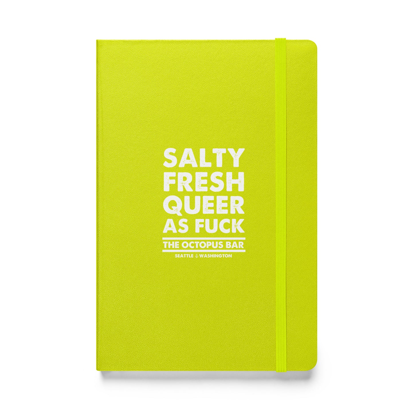 salty fresh queer as fuck hardcover bound notebook