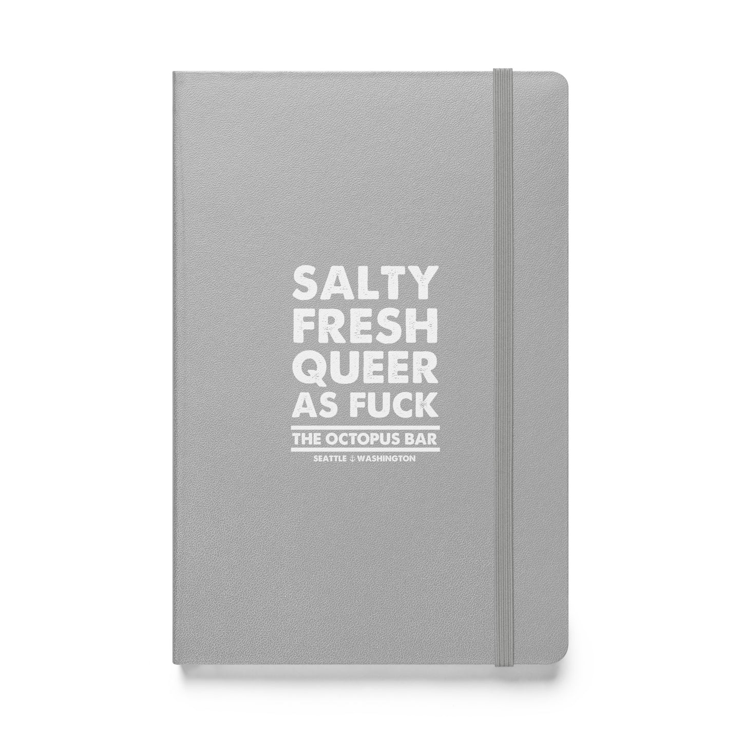 salty fresh queer as fuck hardcover bound notebook