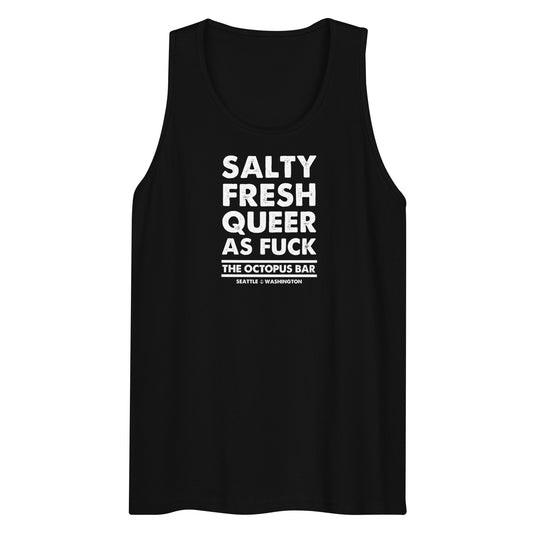 salty fresh queer as fuck tank top