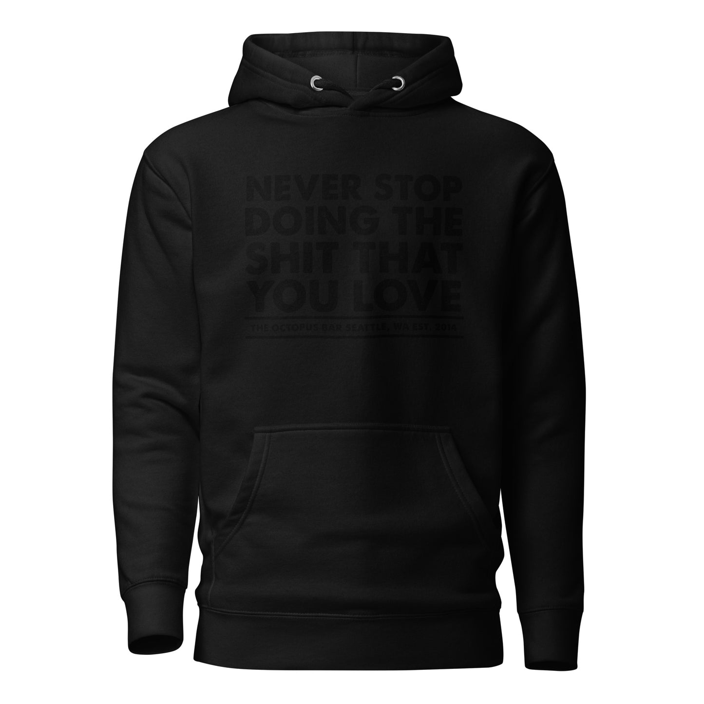black never stop anniversary hoodie