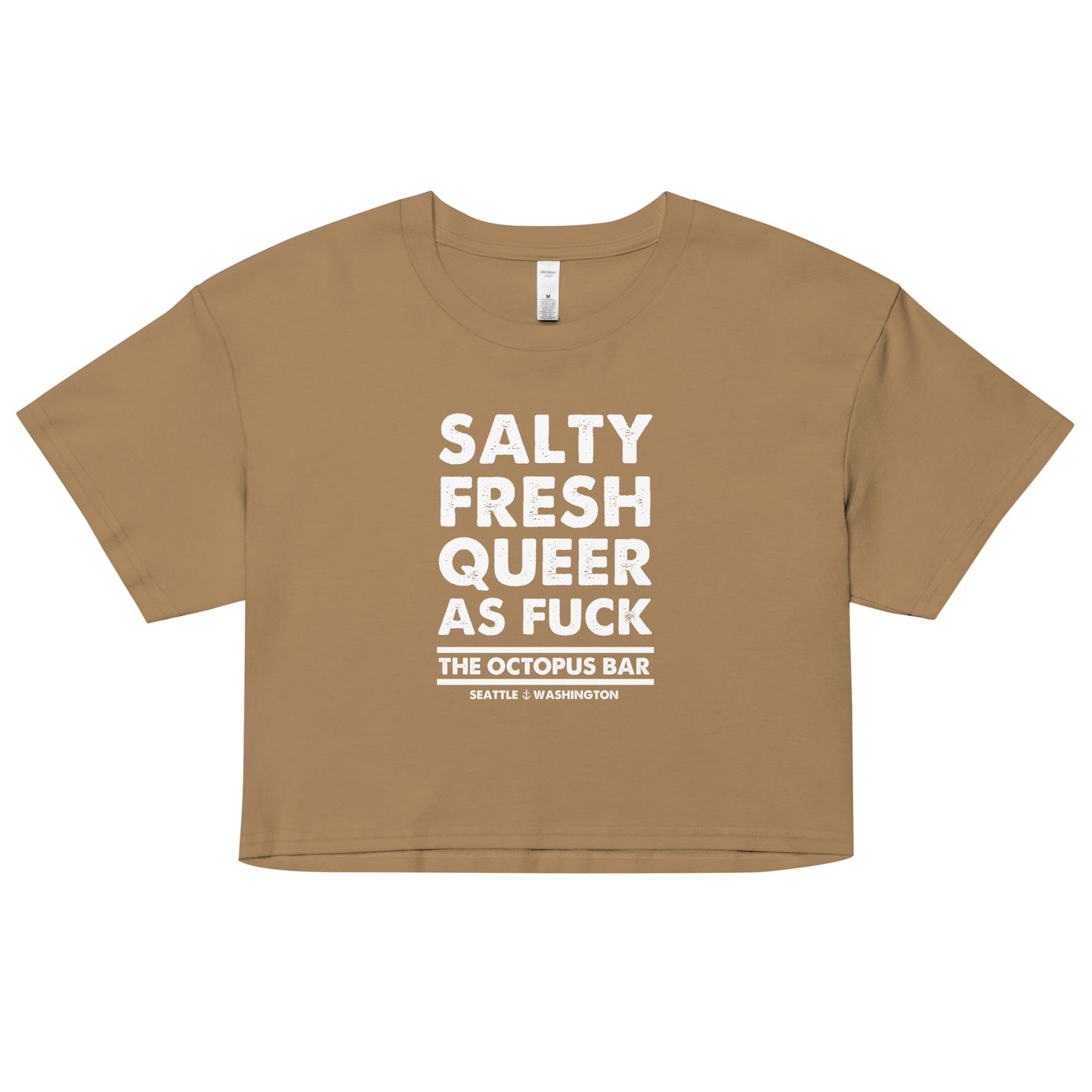 salty fresh queer as fuck crop top