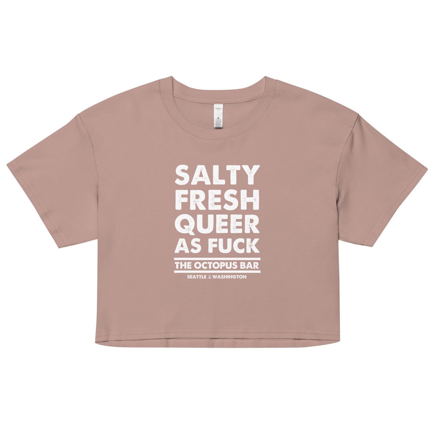 salty fresh queer as fuck crop top