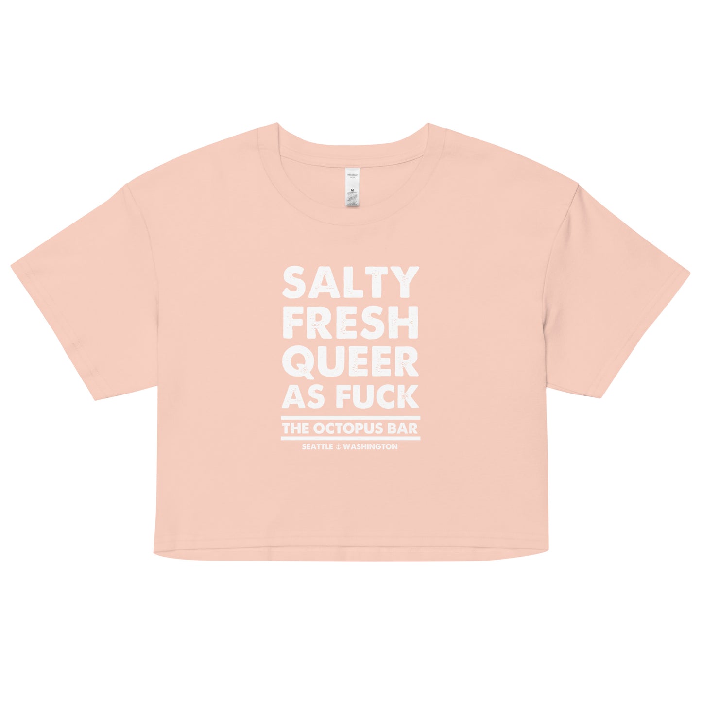 salty fresh queer as fuck crop top